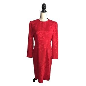 Women’s Vintage pencil dress 80s 90s pinup wiggle red party dress size 8 holiday